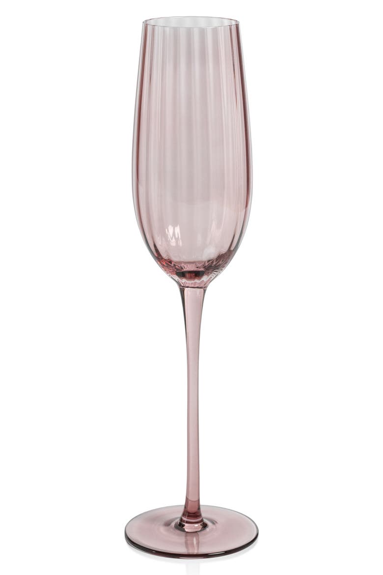 Malden Optic Set of 4 Champagne Flutes, Main, color, PURPLE