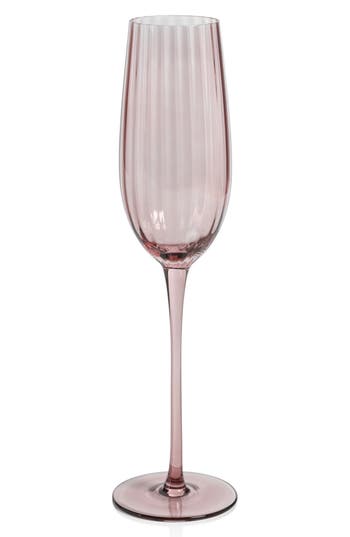 Zodax Malden Optic Set Of 4 Champagne Flutes In Pink