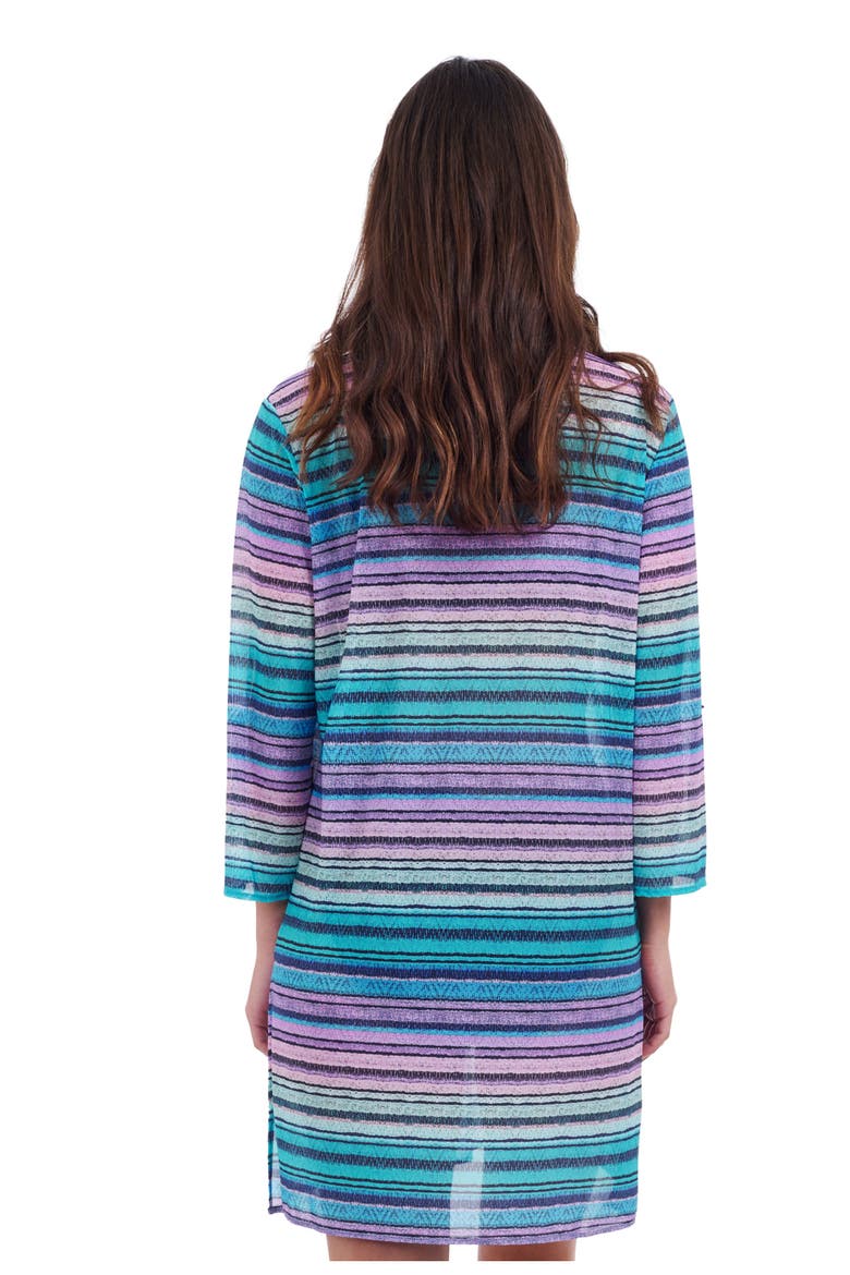 Harmony V Neck Mesh Dress, Alternate, color, Blue Multi
