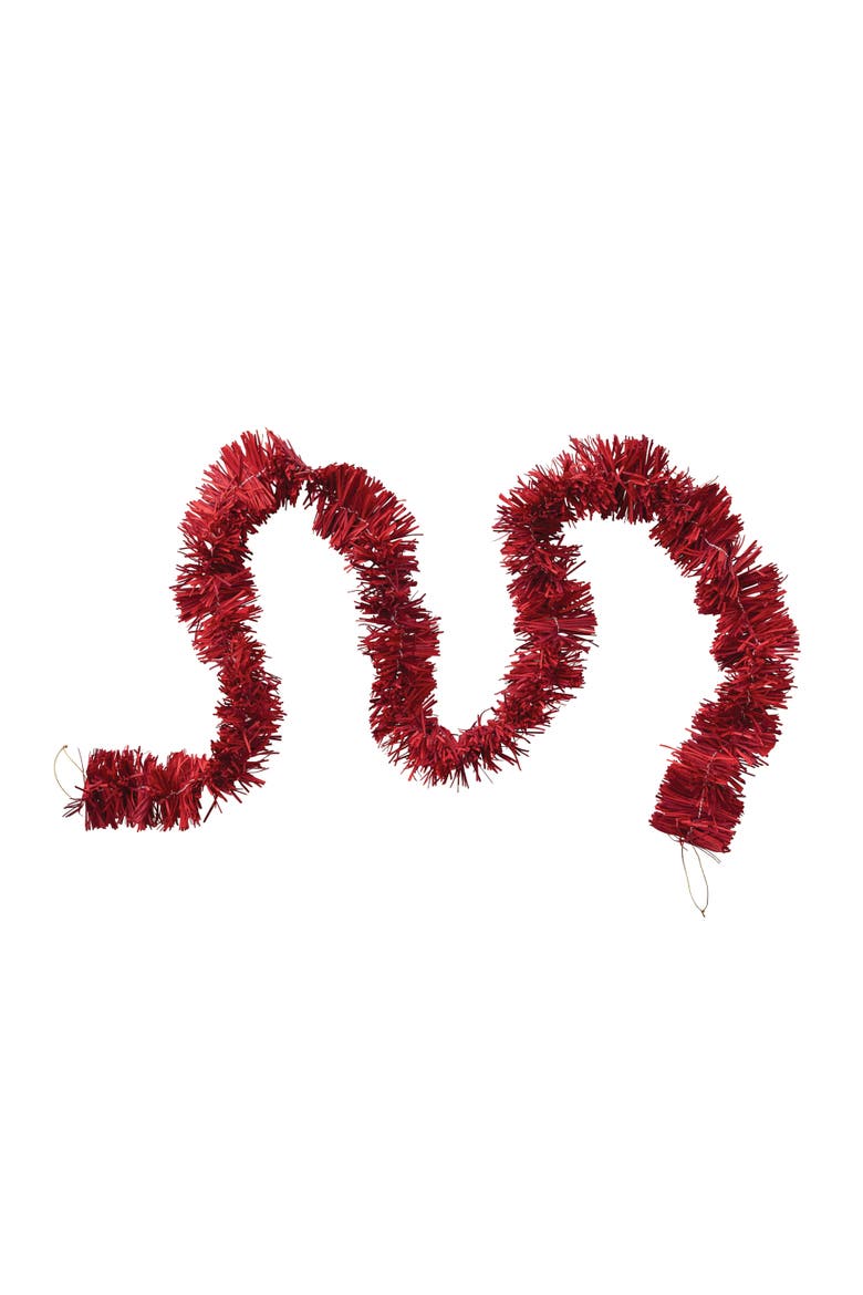 Recycled Paper Tinsel Garland, Alternate, color, Red