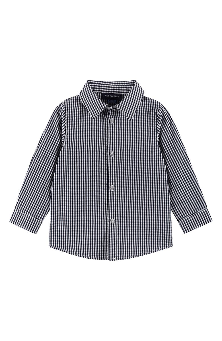 Andy & Evan Button-Up Shirt, Suspenders, Pants & Bow Tie Set, Alternate, color, Navy