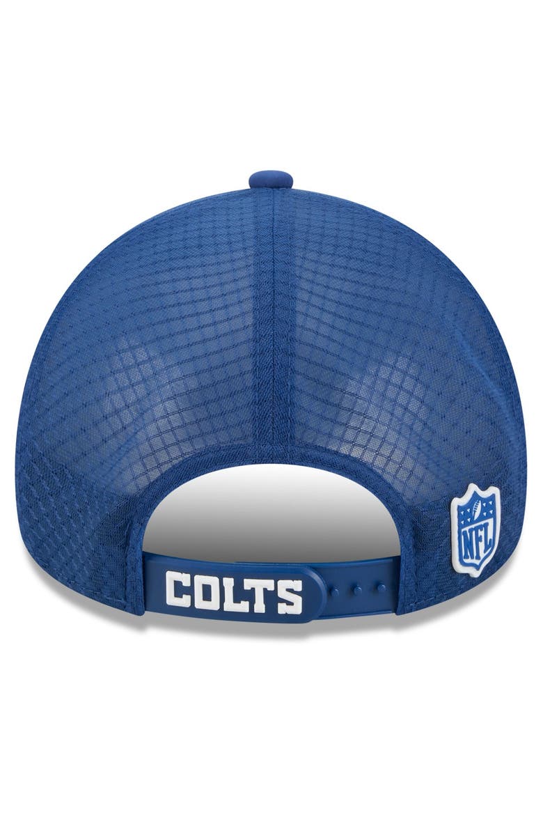 Men's New Era Royal Indianapolis Colts 2026 Sideline Apex 9FORTY Adjustable Trucker Hat, Alternate, color, Royal