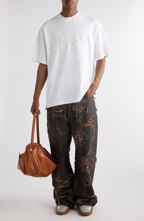 ACNE STUDIOS ACNE STUDIOS TOURIST LOGO EMBROIDERED COTTON T-SHIRT