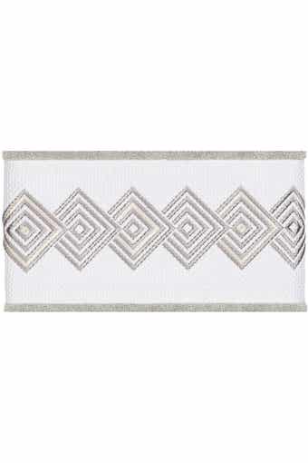 Linum Home Textiles Noah Embellished Bath Towel - Set of 2 - Light Grey