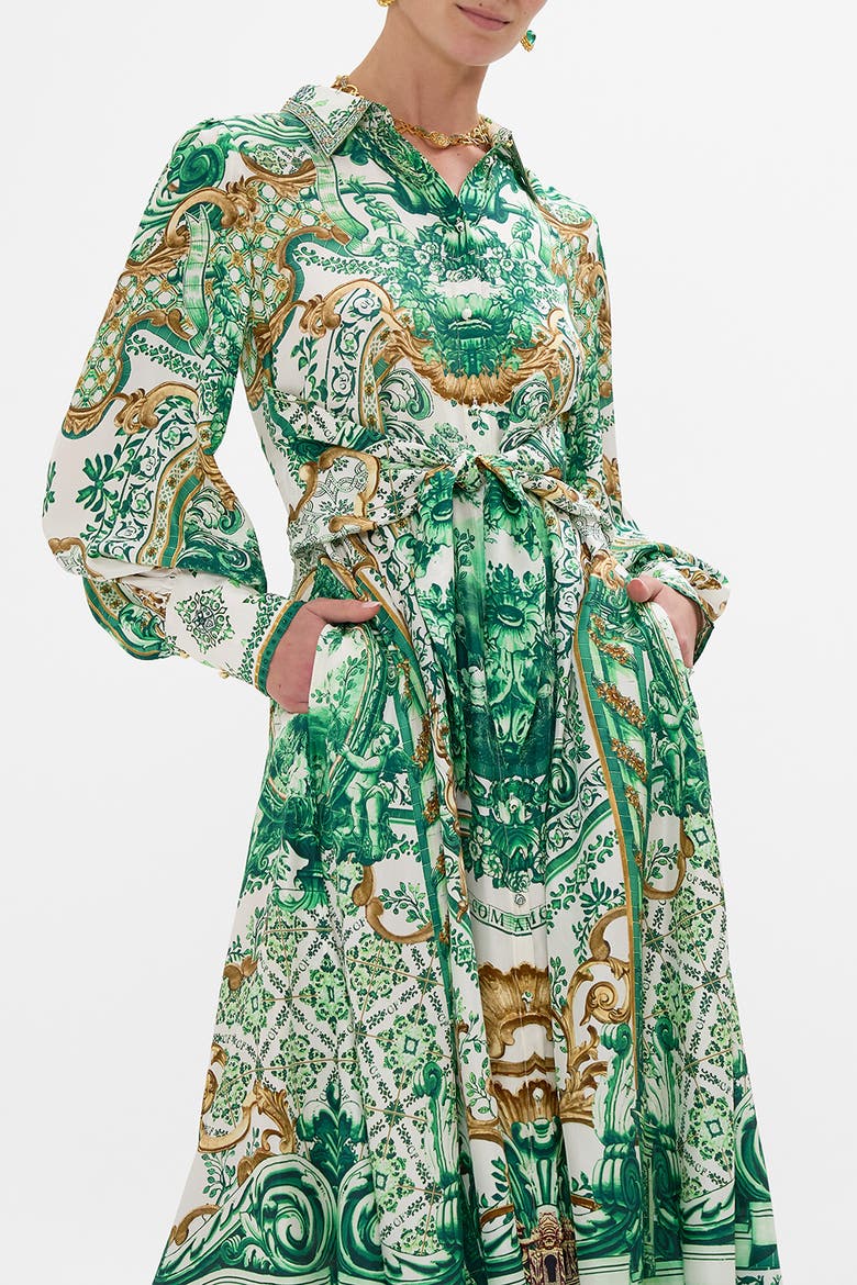 Waist Tie Shirt Dress Corridor Of Calm, Alternate, color, Corridor Of Calm