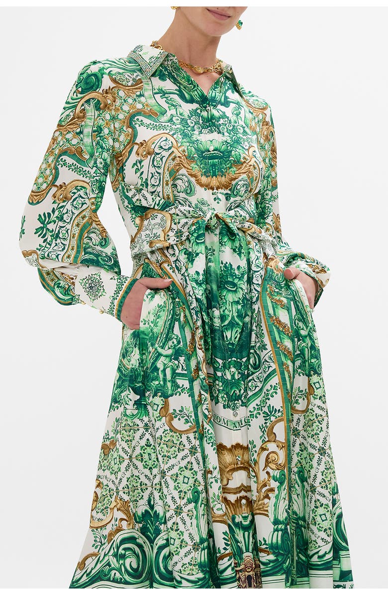 Camilla Waist Tie Shirt Dress Corridor Of Calm, Alternate, color, Corridor Of Calm