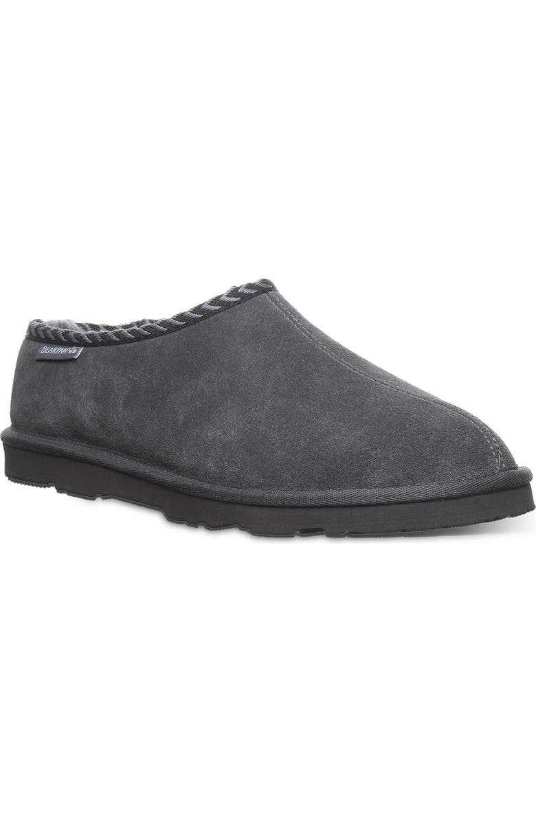 BEARPAW Beau Genuine Shearling Lined Slipper, Main, color, Graphite