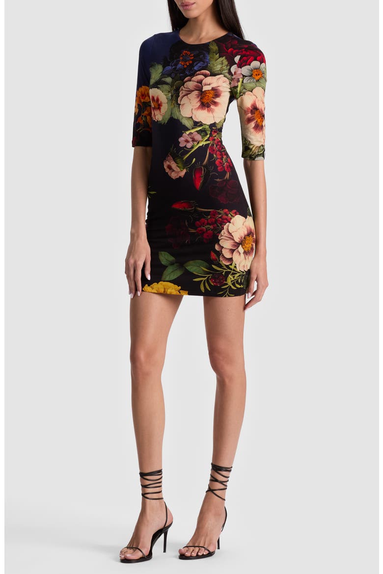 Delora Long Sleeve Minidress, Main, color, MAGIC GARDEN GRADIENT