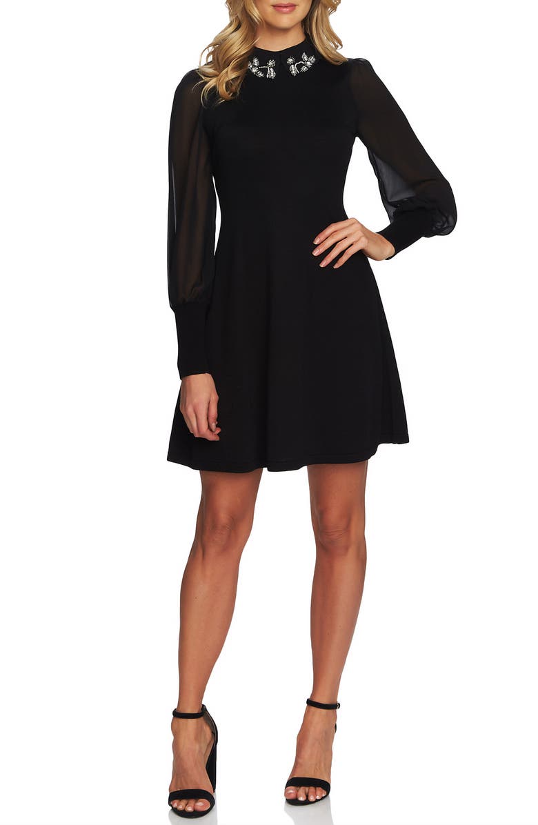 CeCe Embellished Collar Dress, Main, color, 