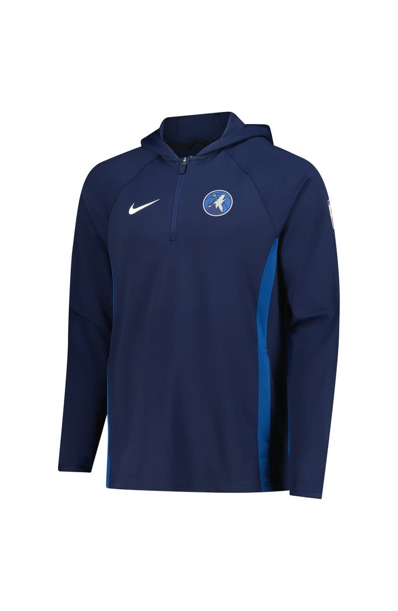 Nike Men's Nike  Navy Minnesota Timberwolves Authentic On Court Zone Quarter-Zip Dri-FIT Hoodie Jacket, Alternate, color, Navy