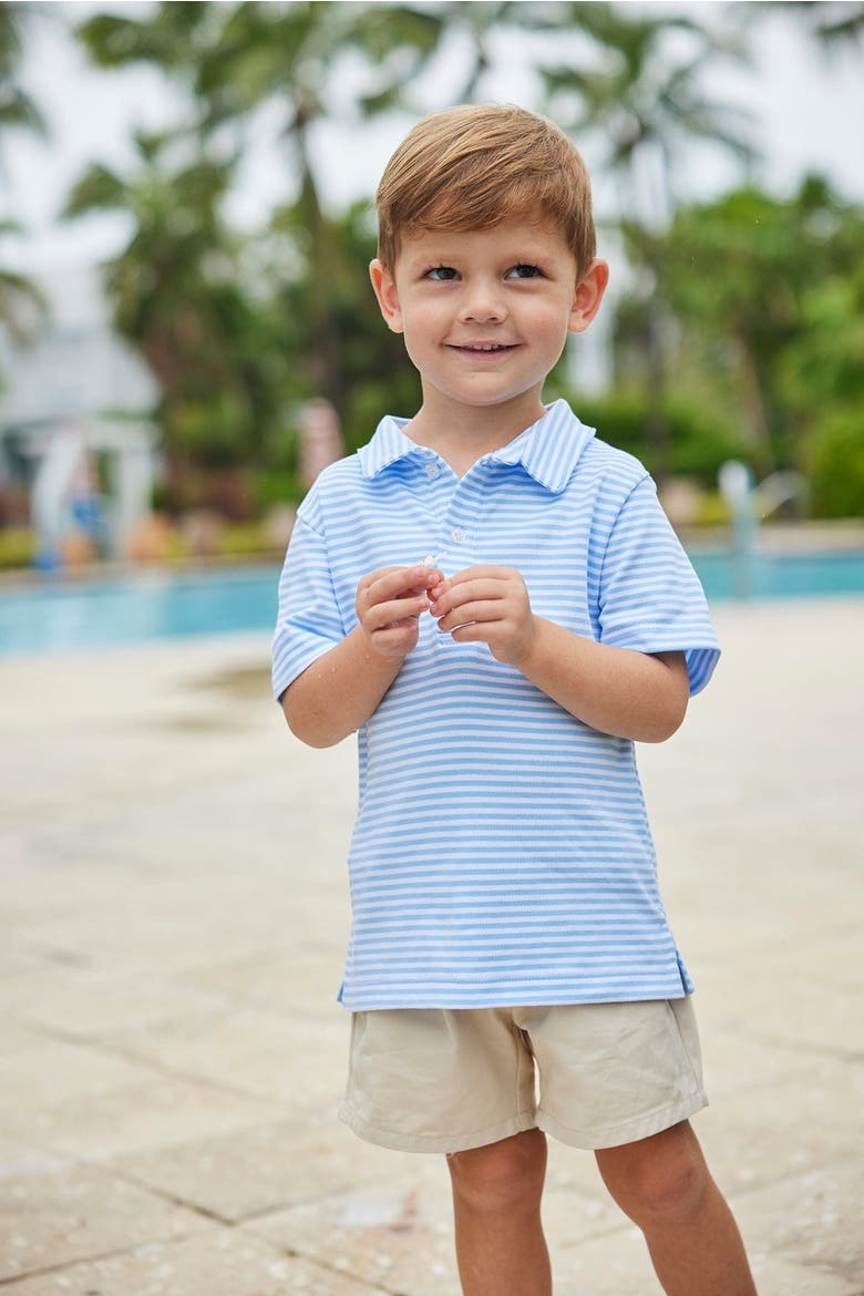 Kids' Short Sleeve Polo, Alternate, color, Light Blue Stripe