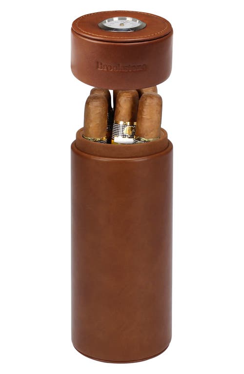 Brookstone Cedar Lined Cigar Travel Tube In Brown