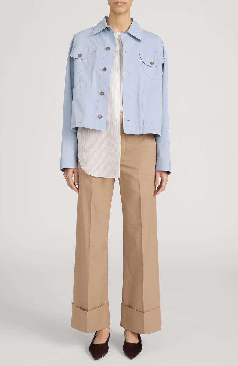 FRAME The Slim Fit Palazzo Pants, Alternate, color, Khaki