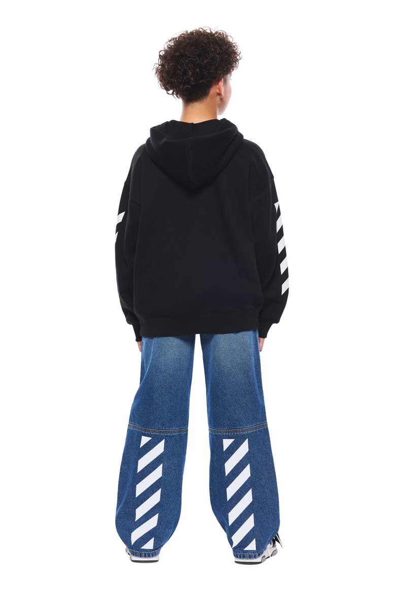 Kids' Diag Full Zip Graphic Hoodie, Alternate, color, BLACK