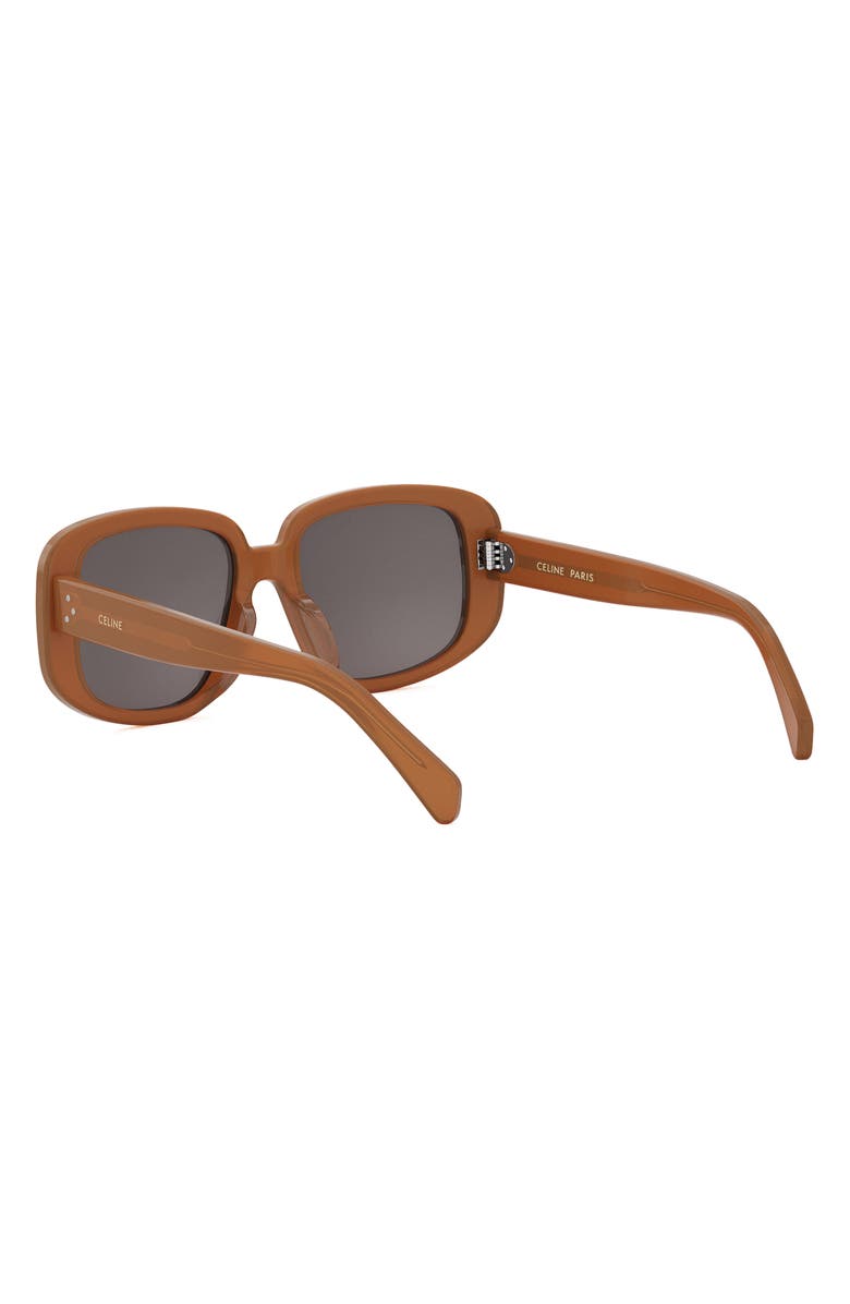 CELINE Bold 3 Dots 55mm Geometric Sunglasses, Alternate, color, Shiny Light Brown / Smoke