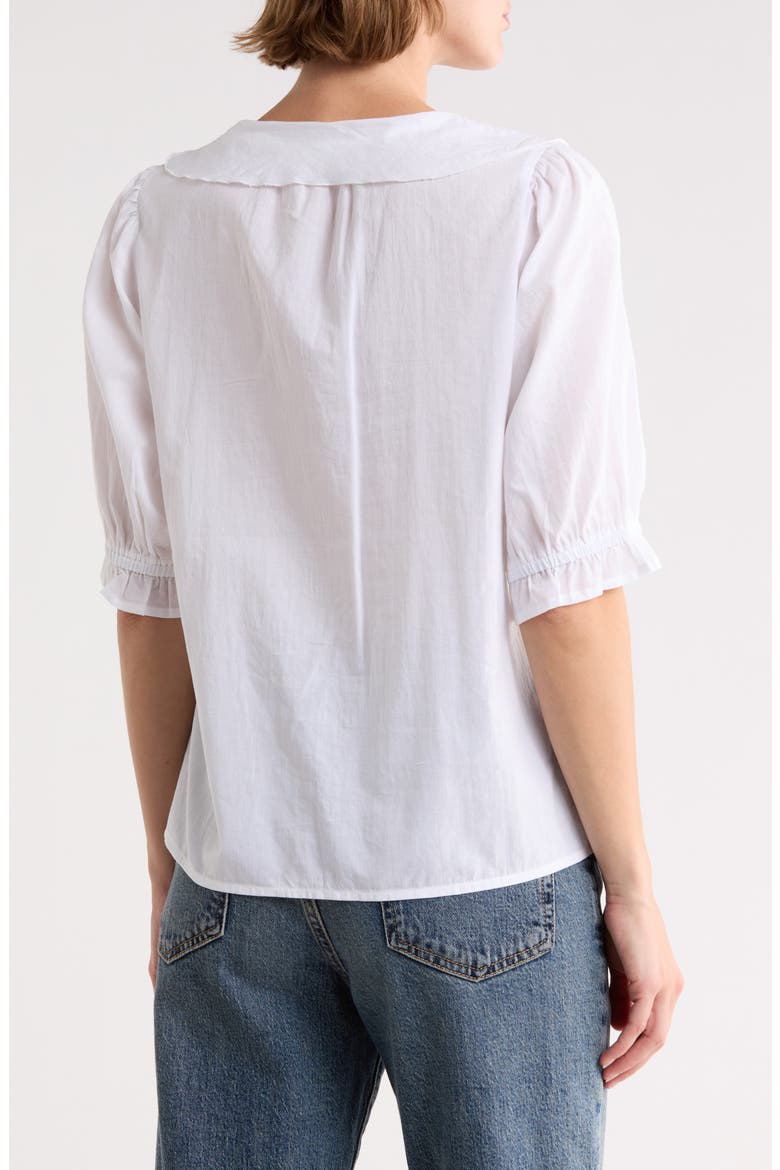 Romantic Ruffle Button-Up Shirt, Alternate, color, WHITE