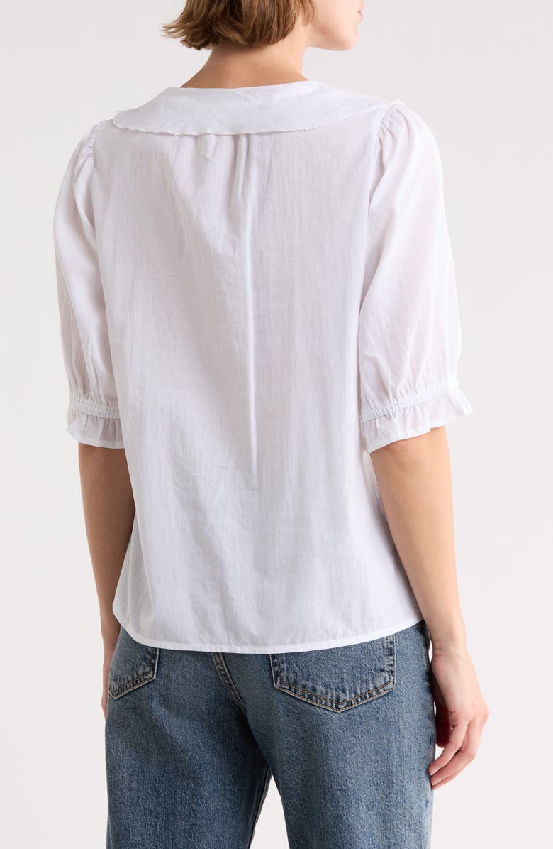 Trove New York Romantic Ruffle Button-Up Shirt, Alternate, color, White