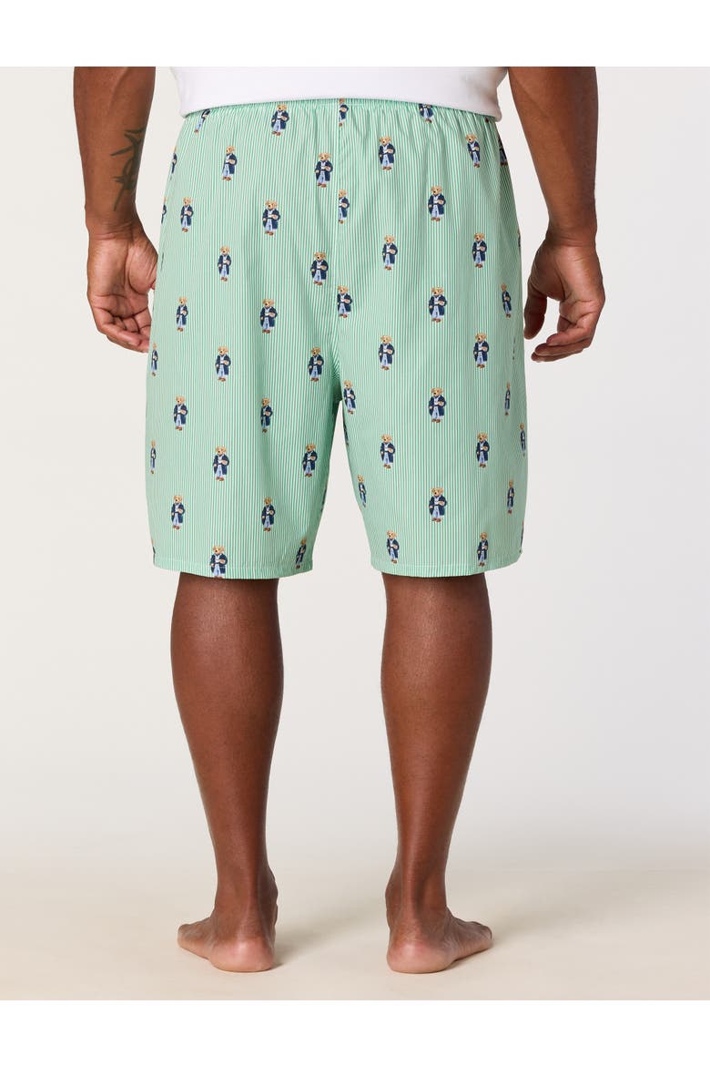 Big & Tall Morning Bear Printed Lounge Shorts, Alternate, color, GREEN