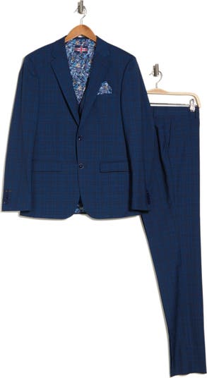 Navy Check Suit