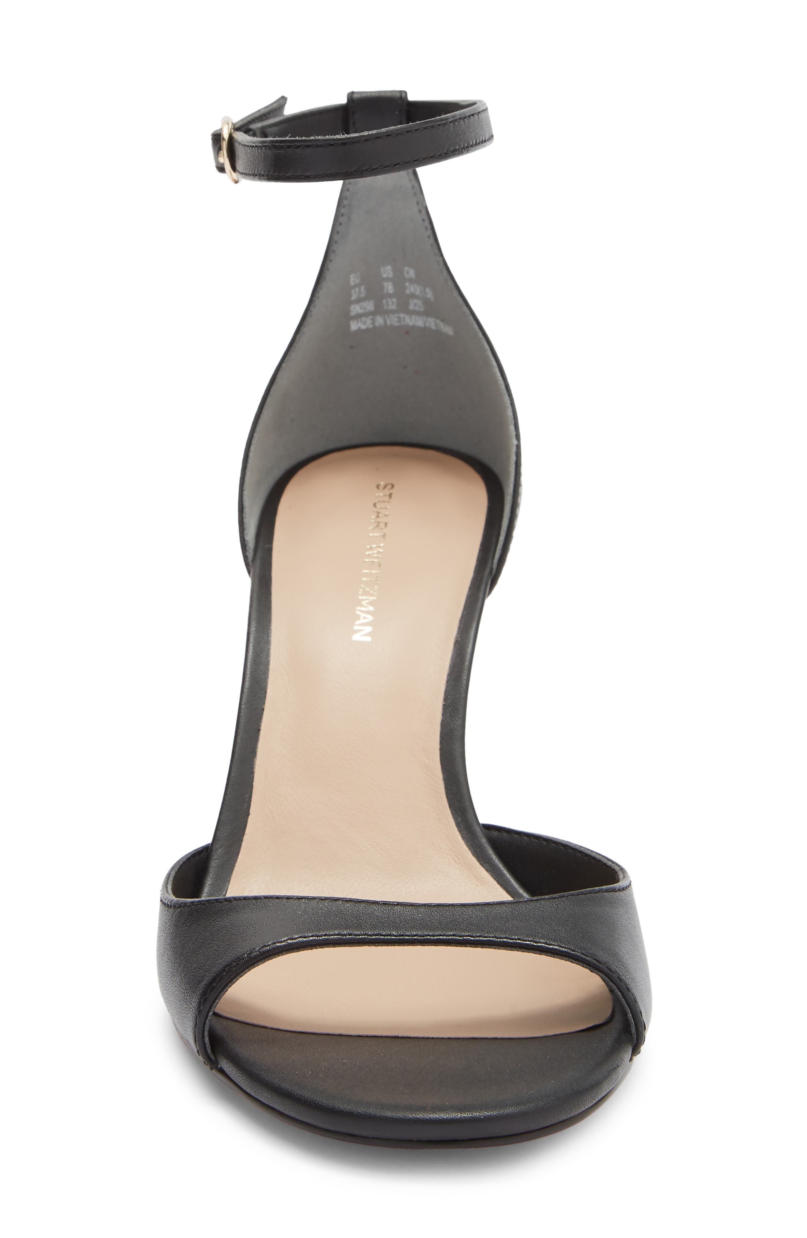 Stuart Weitzman Isla Ankle Strap Sandal, Alternate, color, Black