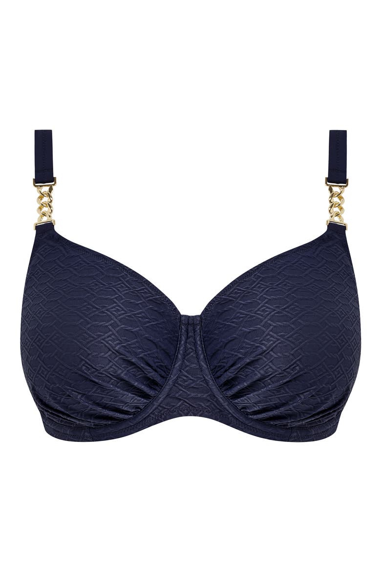 Azores Underwire Gathered Full Coverage Swimsuit Top, Alternate, color, MIDNIGHT