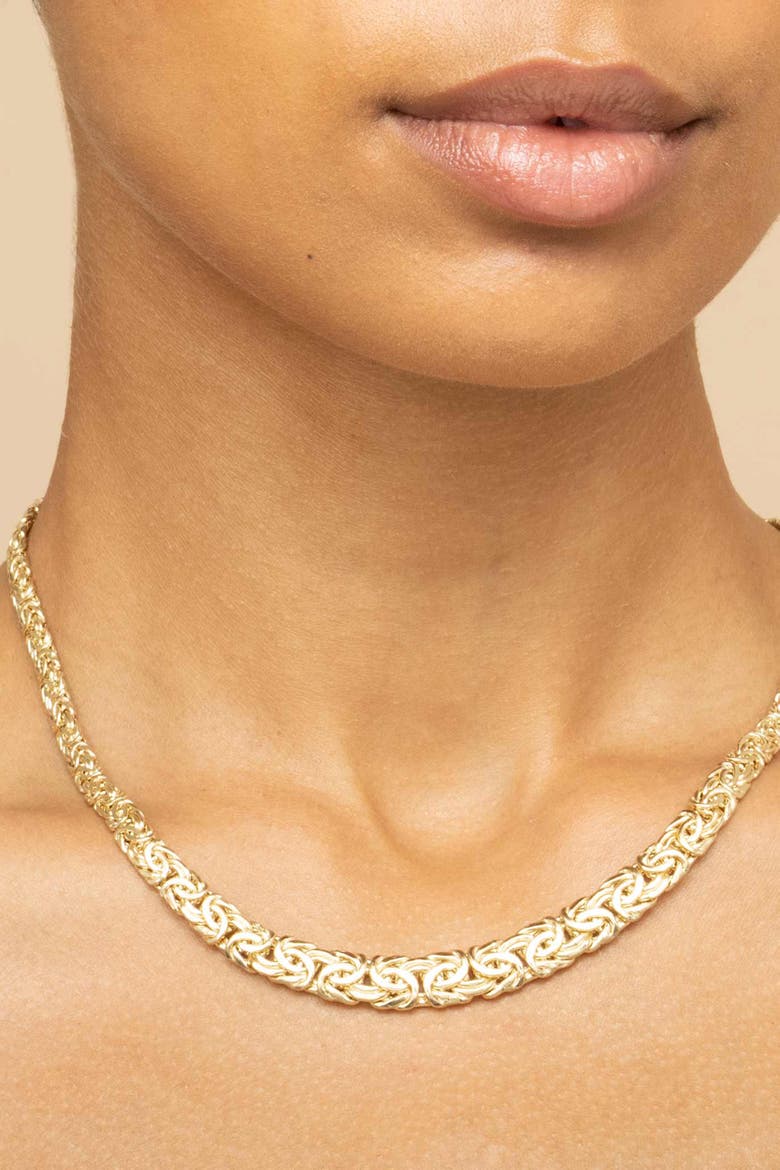 10K Gold Byzantine Graduated Necklace, Alternate, color, Yellow Gold