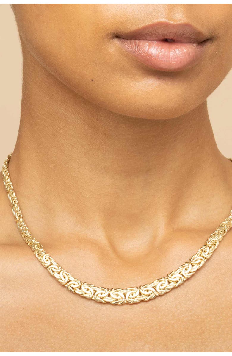 Oradina 10K Gold Byzantine Graduated Necklace, Alternate, color, Yellow Gold