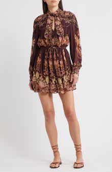 FARM Rio Bella Floral Long Sleeve Minidress