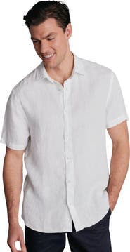 Charles Tyrwhitt Plain Pure Linen Short Sleeve Shirt
