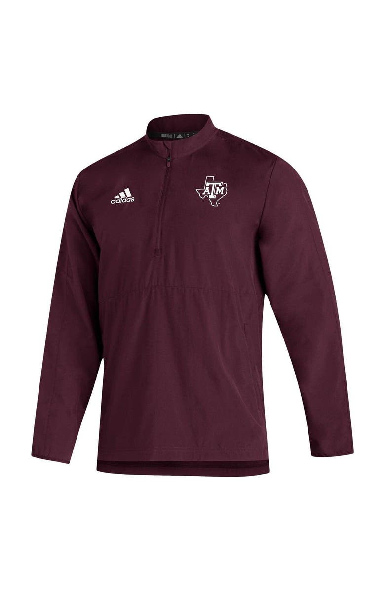 adidas Men's adidas Maroon Texas A&M Aggies 2021 Sideline AEROREADY Quarter-Zip Jacket, Alternate, color,