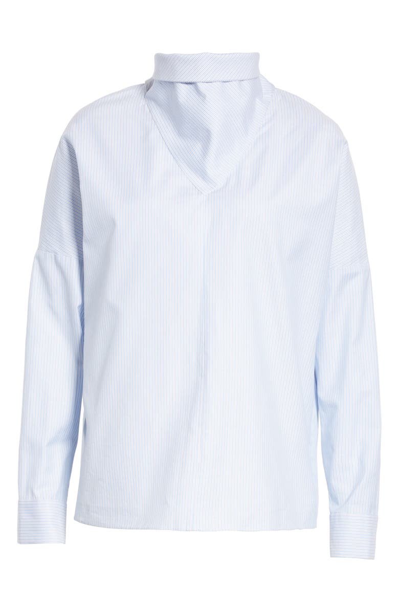 Tibi Tuxedo Shirting Bandana Top, Alternate, color, 