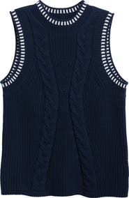 525 America Zoey Cable Stitch Sweater Vest