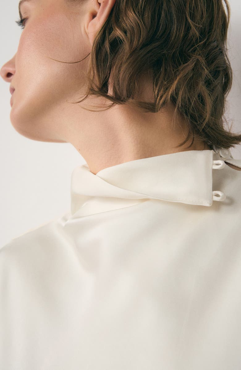 MANGO Asymmetric Satin Top, Alternate, color,