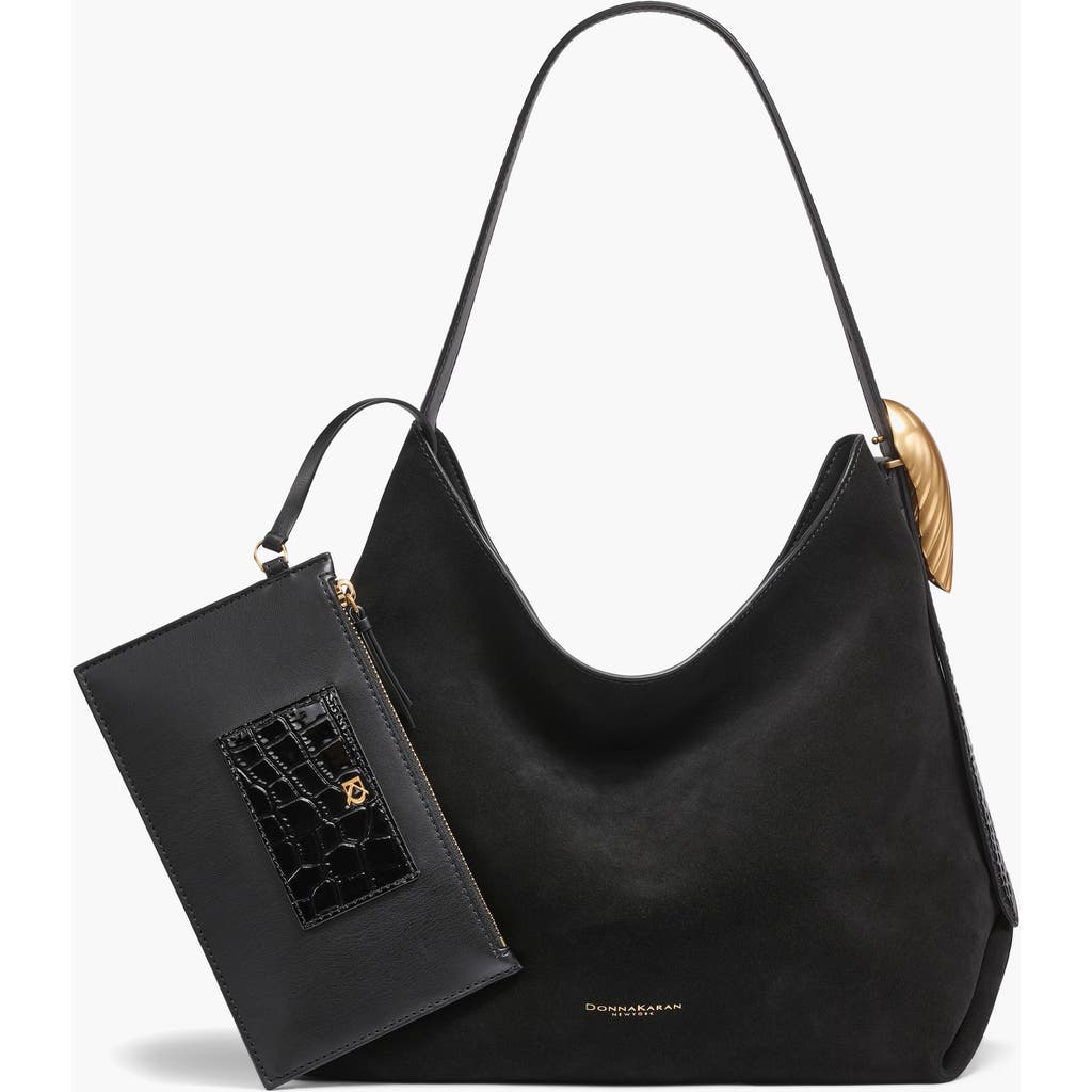 Donna Karan New York Georgette Suede Shoulder In Multi