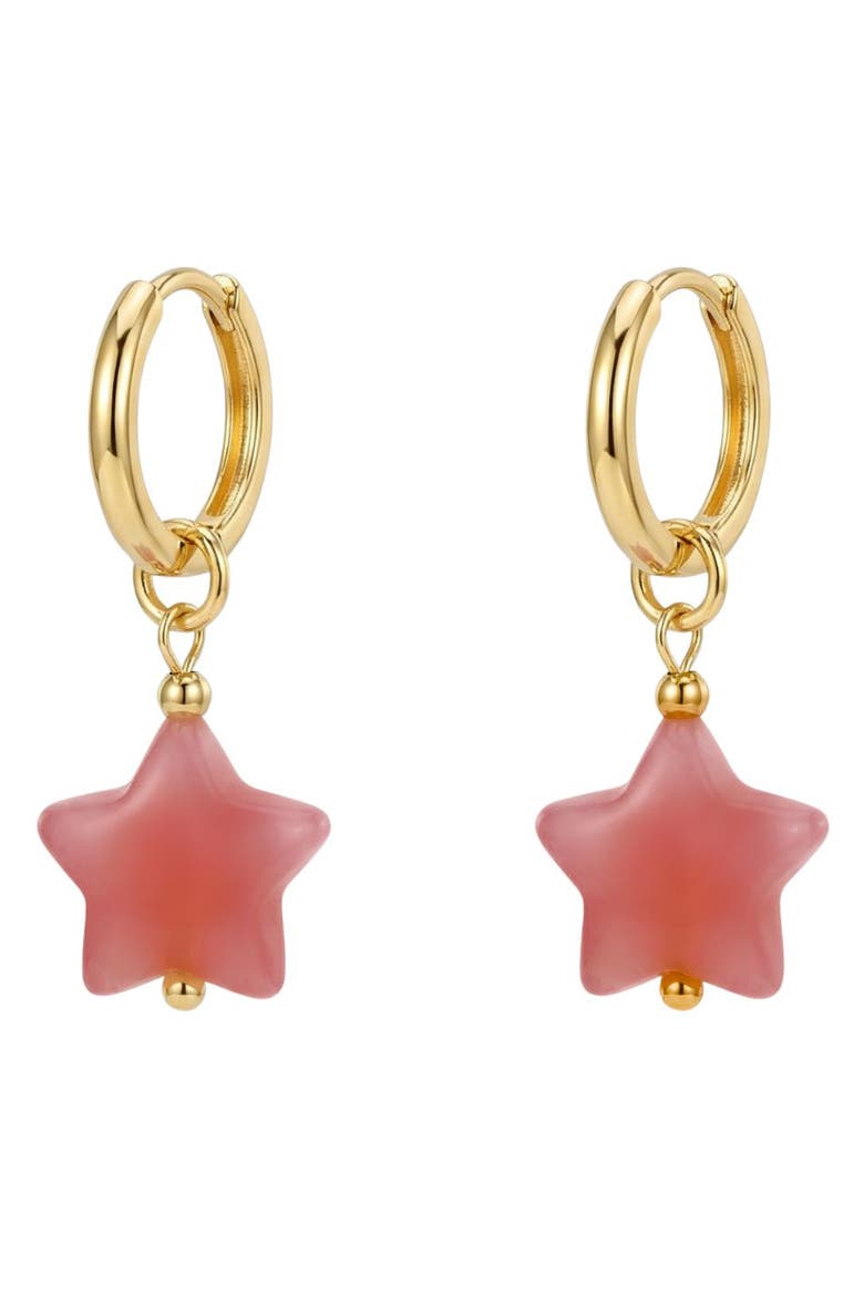 Harvest Agate Charm Earrings in Star-Pink, Main, color, Pink