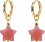 seree Harvest Star Pink Jade stone charm earrings