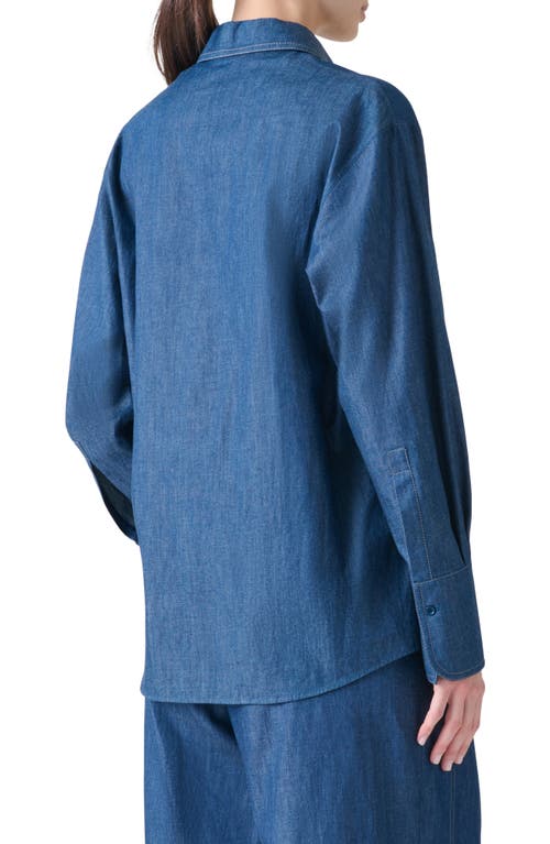 Akris Punto Oversize Denim Button-down Shirt In Blue