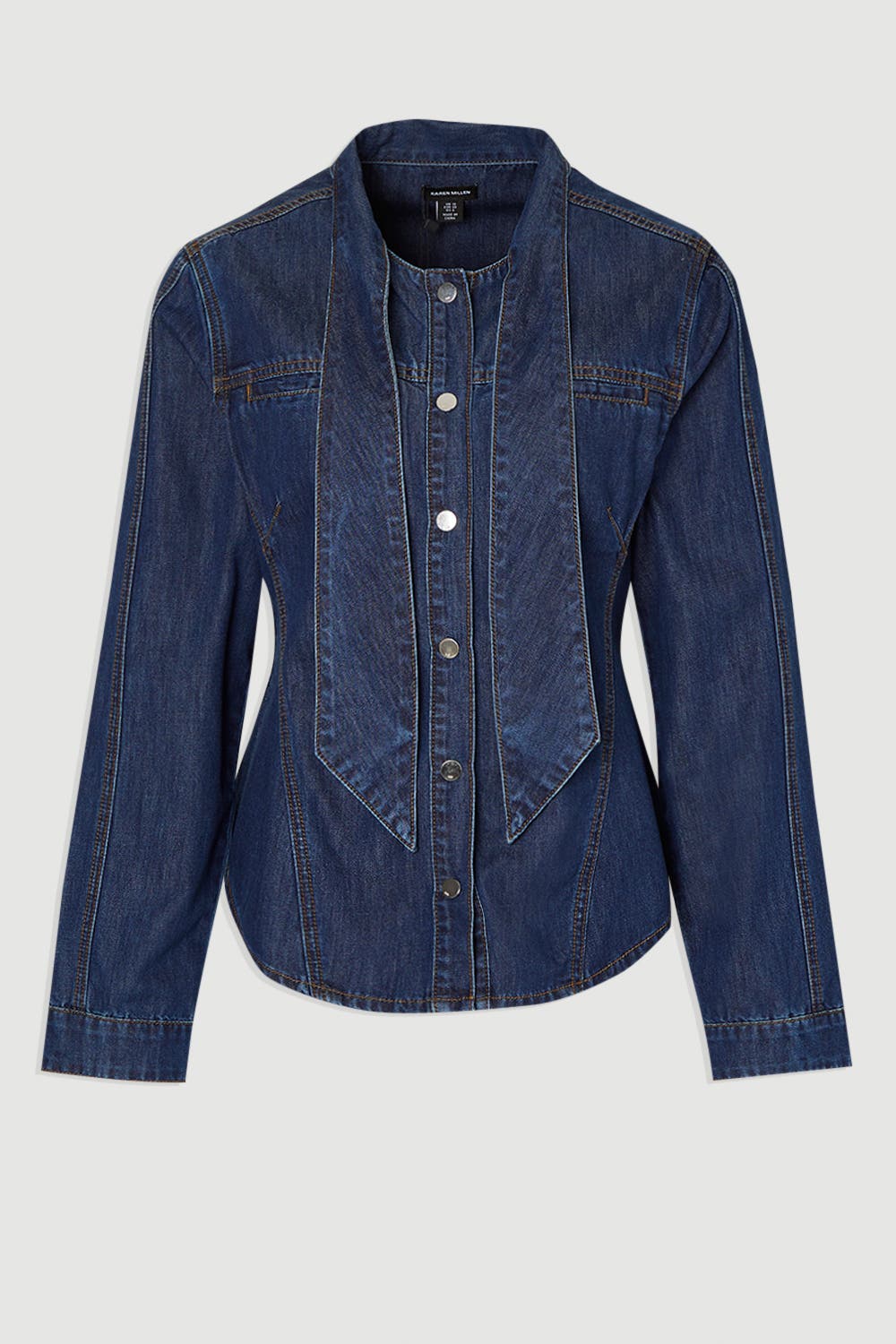 Denim Pussybow Blouse - image 2