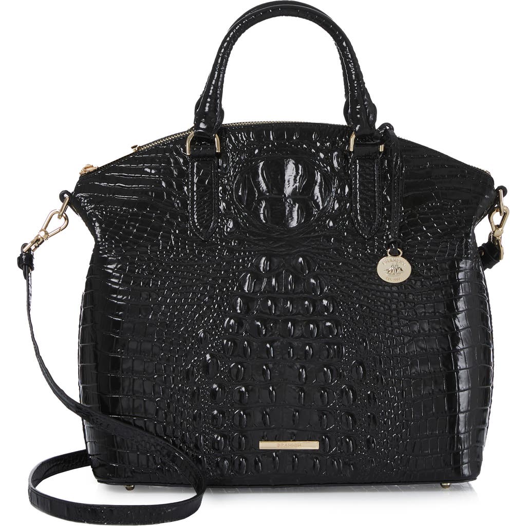 Brahmin Megan Large Melbourne Leather Satchel In Black