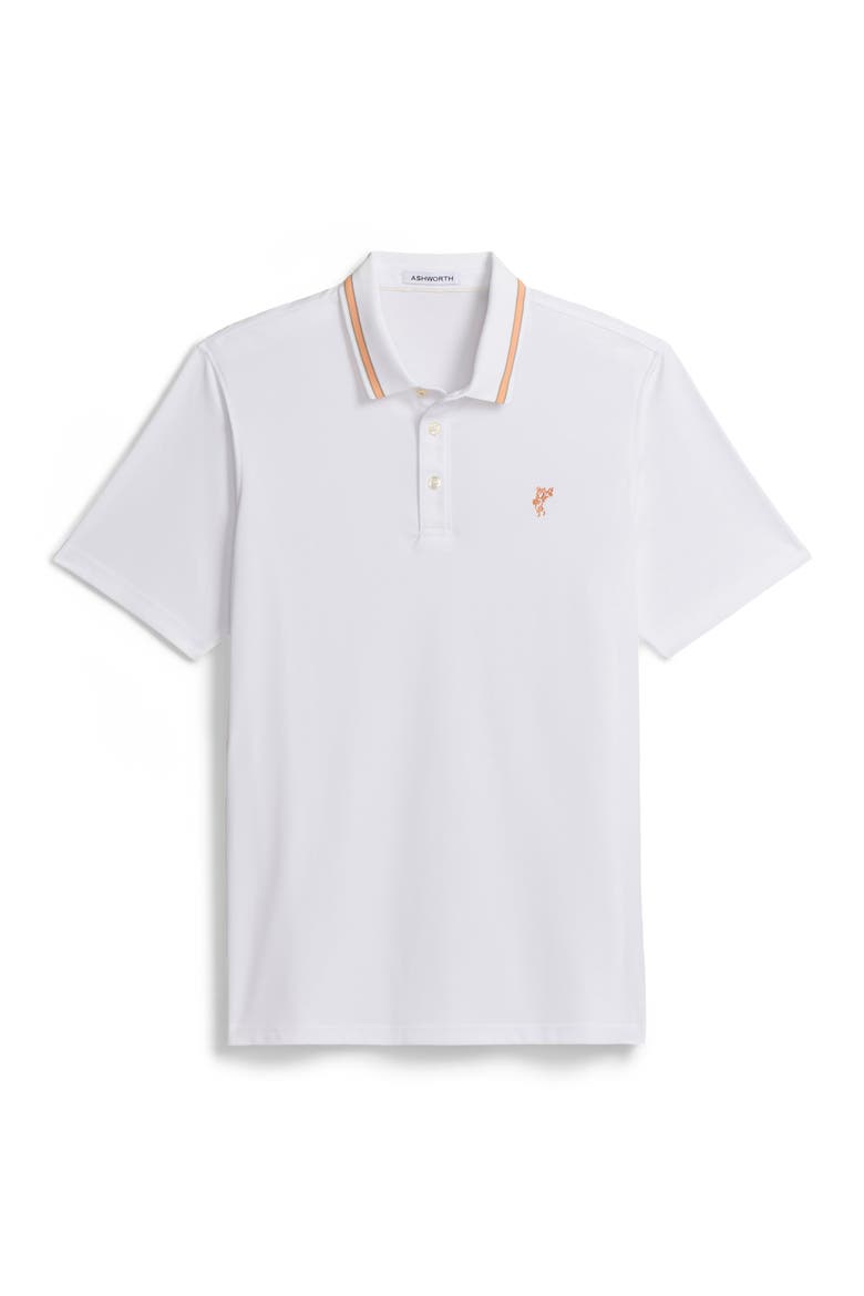 The Golfman Polo, Alternate, color, White/Sunrise/Taupe