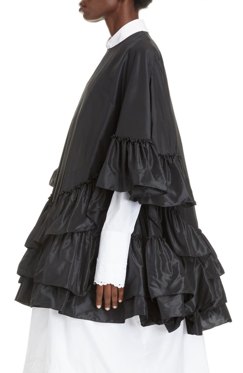 Simone Rocha Tiered Ruffle Taffeta Top, Alternate, color,