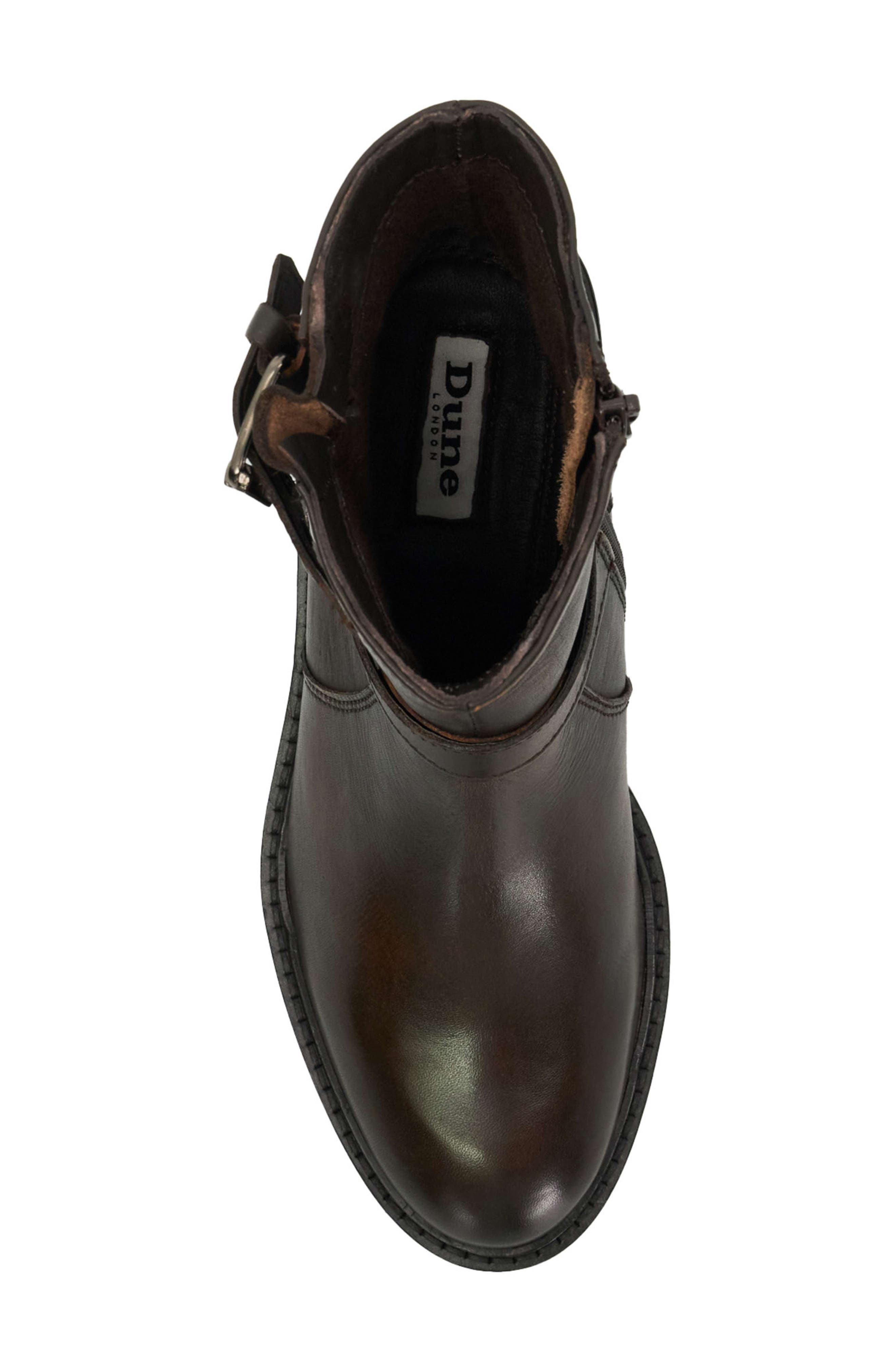 Dune London Piton Moto Bootie, Alternate, color, Chocolate