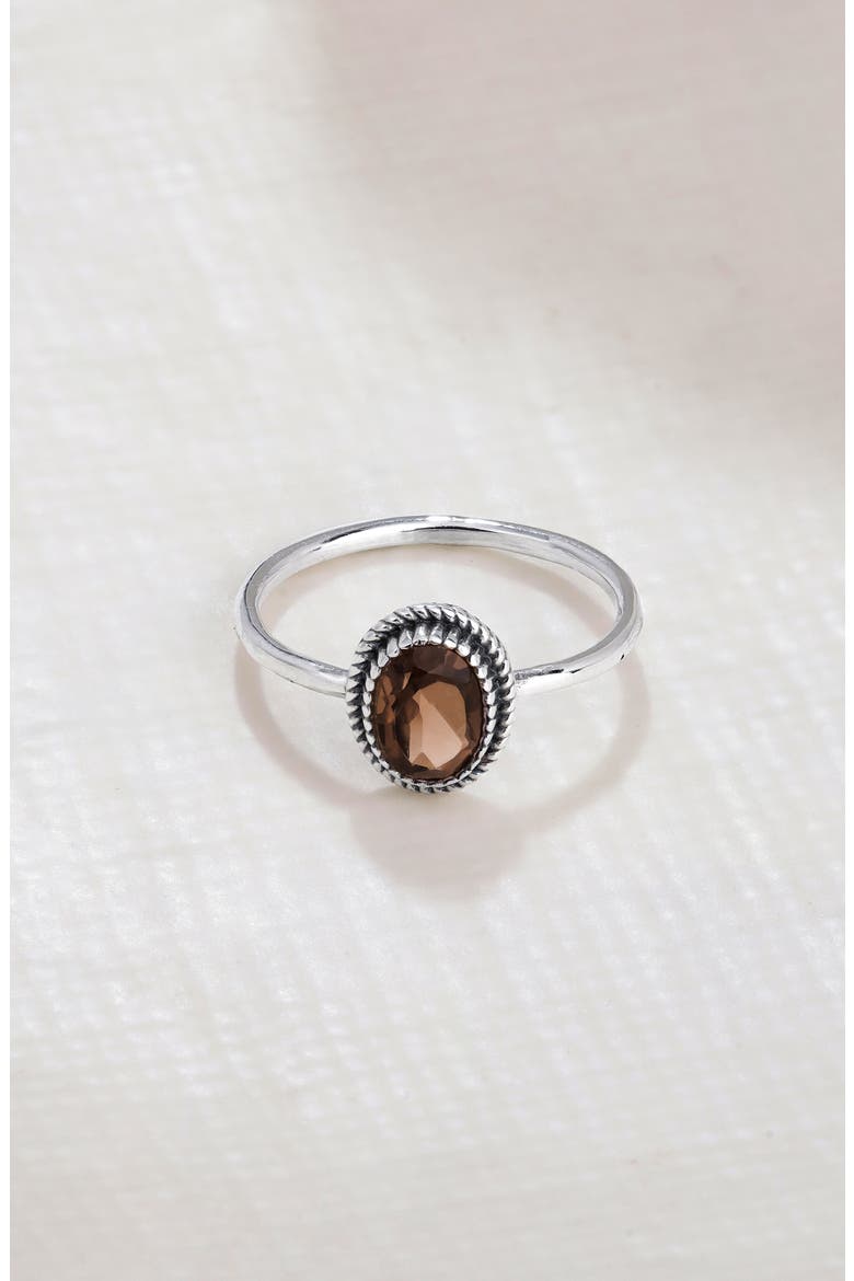 Oval Solitaire Ring, Alternate, color, BROWN