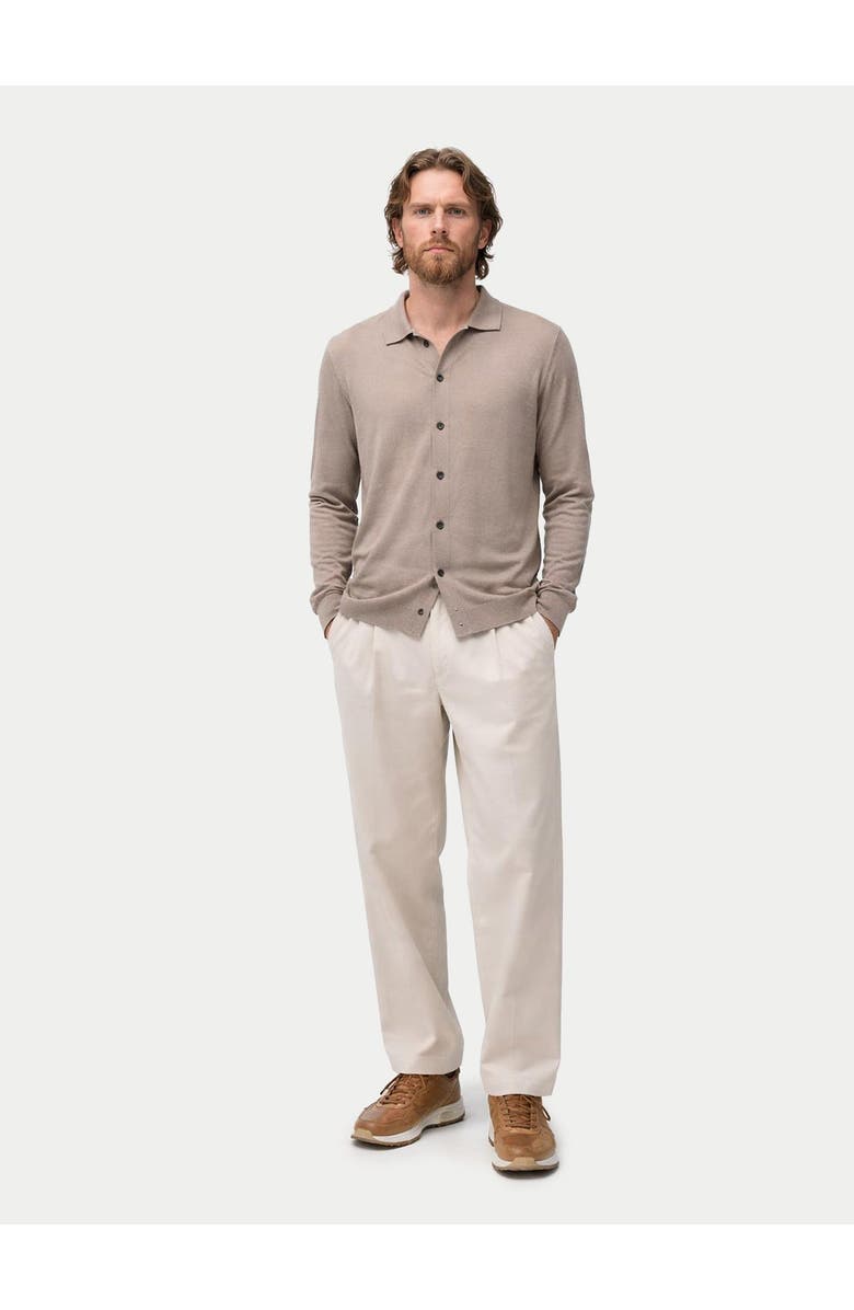 GOBI Mongolian Cashmere Cashmere Silk Polo-Neck Cardigan, Alternate, color, Timber Wolf