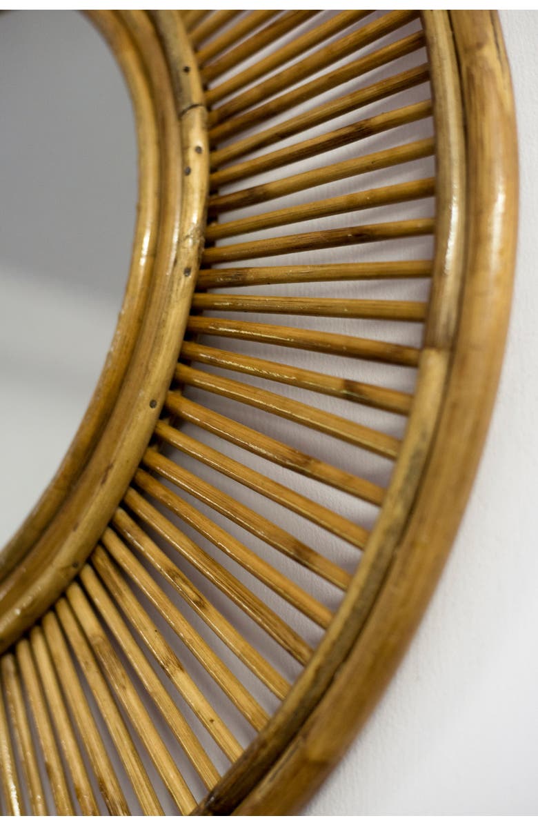 Wicker Village Round Mirror, Alternate, color, Natural