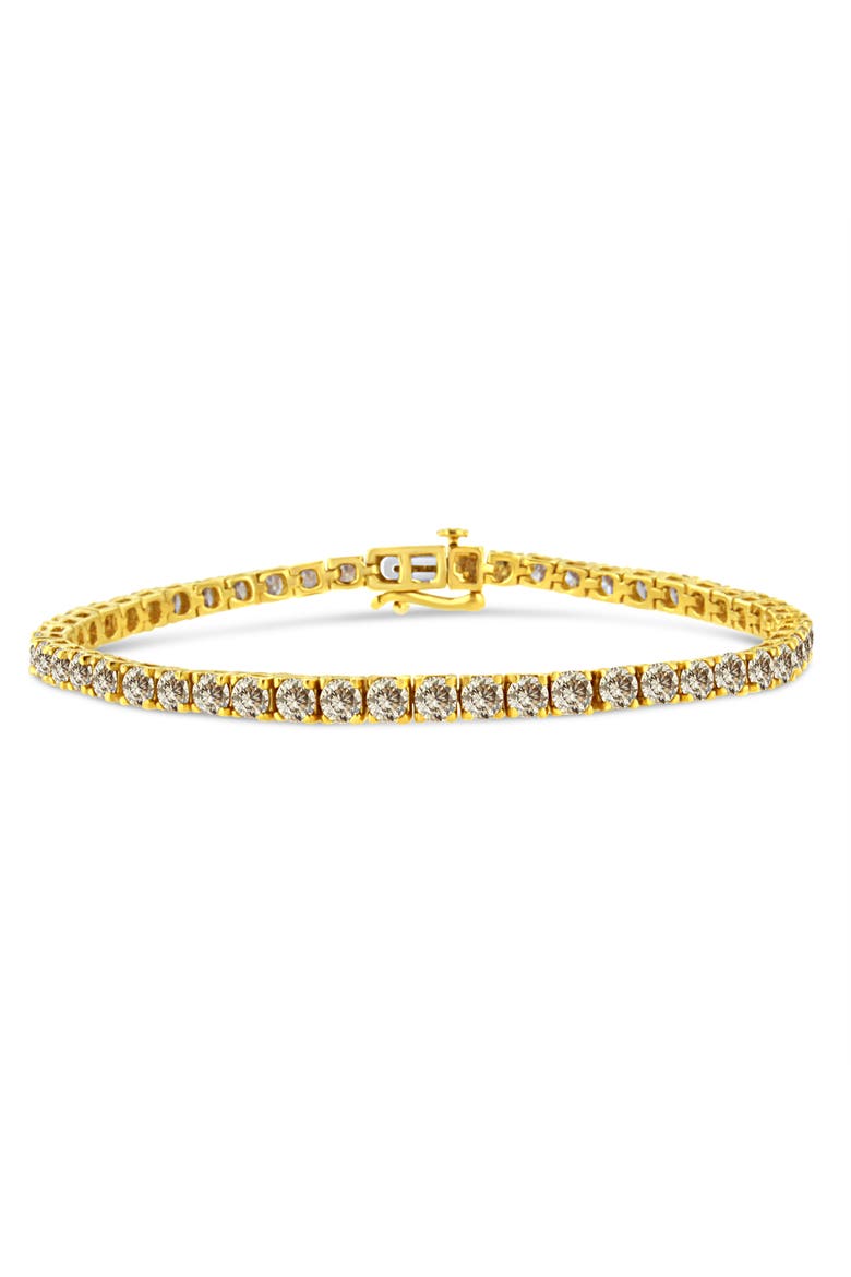 14K Yellow Gold Plated Silver 8.0 Cttw Diamond Classic Link Tennis Bracelet, Main, color, Yellow
