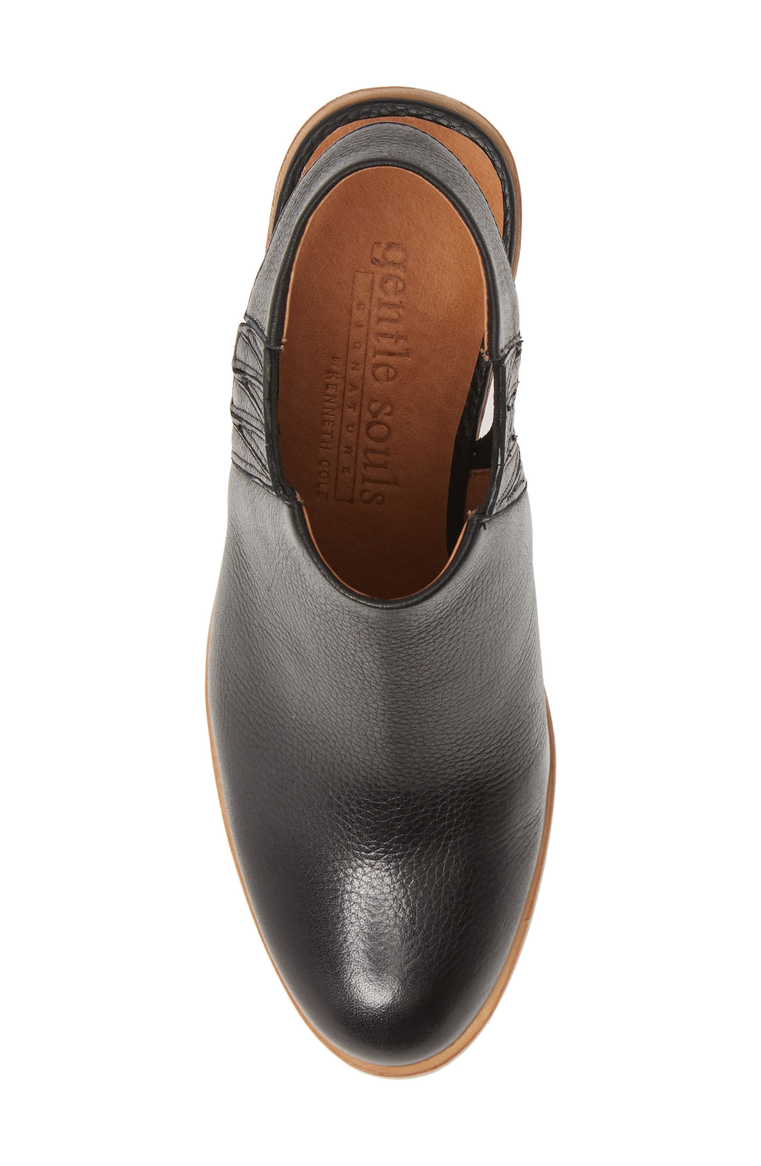 Harlie Open Heel Bootie, Alternate, color, BLACK LEATHER