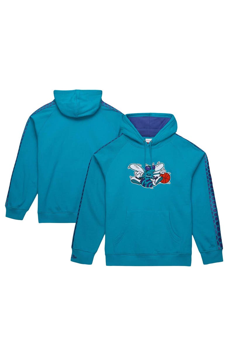 Mitchell & Ness Men's Mitchell & Ness Teal Charlotte Hornets Hardwood Classics Nights Raglan Pullover Hoodie, Alternate, color, Teal