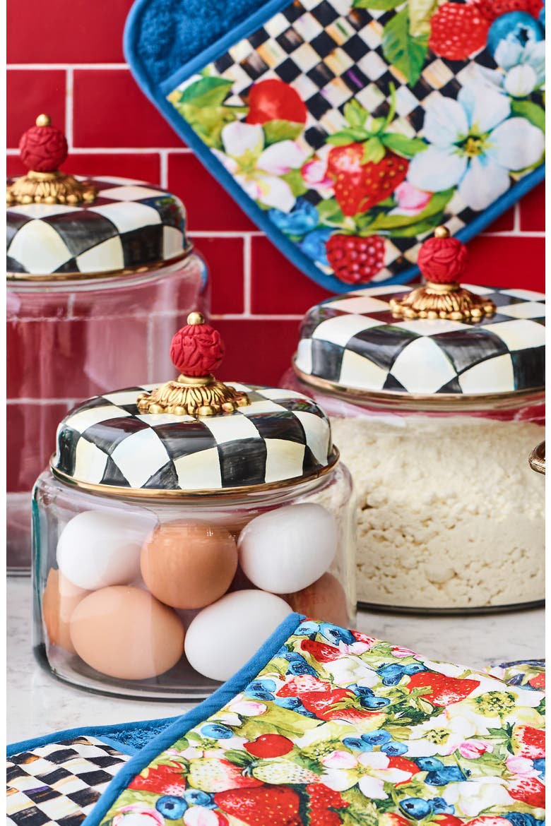 Courtly Check Medium Kitchen Canister, Alternate, color, BLACK/ WHITE