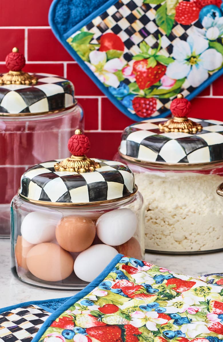 MACKENZIE CHILDS Courtly Check Medium Kitchen Canister, Alternate, color, 